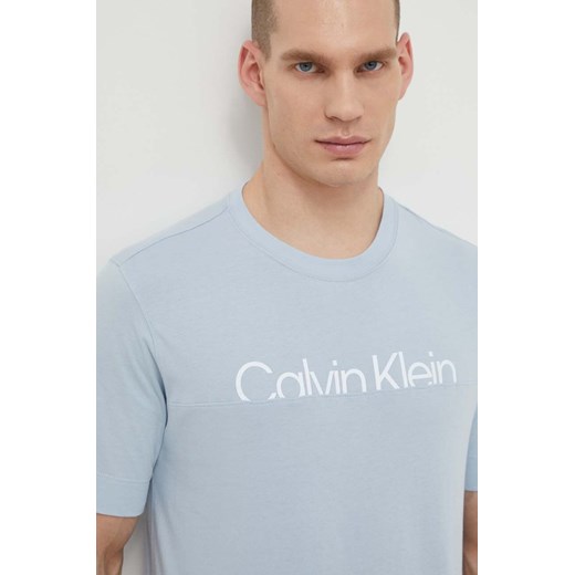Calvin Klein Performance t-shirt męski kolor niebieski z nadrukiem ze sklepu ANSWEAR.com w kategorii T-shirty męskie - zdjęcie 170305692