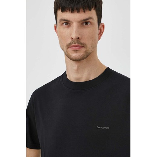 Bomboogie t-shirt bawełniany męski kolor czarny gładki L ANSWEAR.com