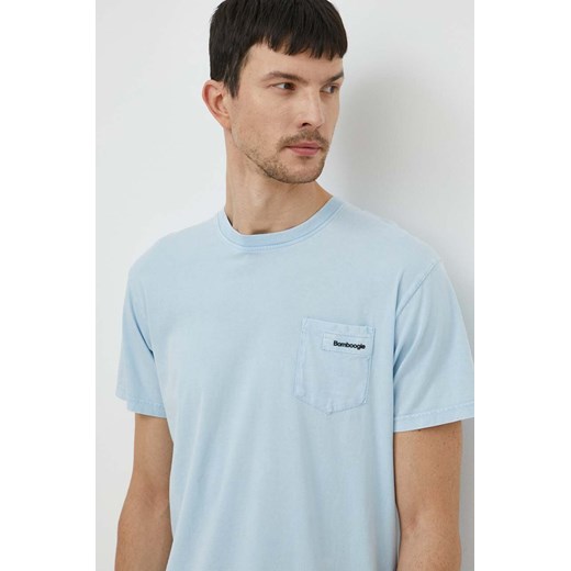 Bomboogie t-shirt bawełniany męski kolor niebieski gładki XL ANSWEAR.com