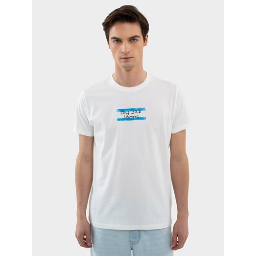Koszulka męska z nadrukiem biała Relef 100 ze sklepu Big Star w kategorii T-shirty męskie - zdjęcie 170306892