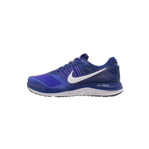 Nike Performance DUAL FUSION X Obuwie do biegania Amortyzacja deep royal blue/white/persian violet zalando granatowy abstrakcyjne wzory