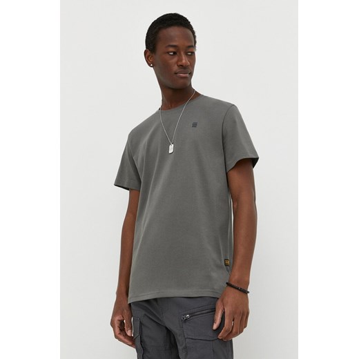 G-Star Raw t-shirt bawełniany kolor szary ze sklepu ANSWEAR.com w kategorii T-shirty męskie - zdjęcie 170313842