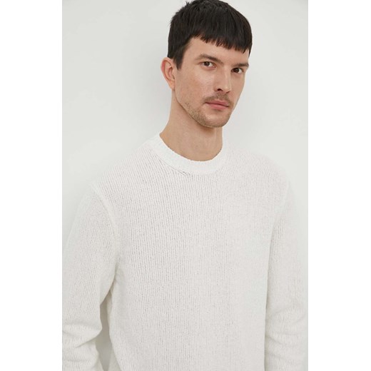 BOSS sweter męski kolor biały 50511773 ze sklepu ANSWEAR.com w kategorii Swetry męskie - zdjęcie 170314074