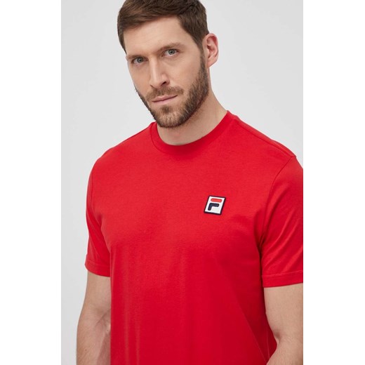Fila t-shirt bawełniany Ledce męski kolor czerwony z aplikacją FAM0616 ze sklepu ANSWEAR.com w kategorii T-shirty męskie - zdjęcie 170314160