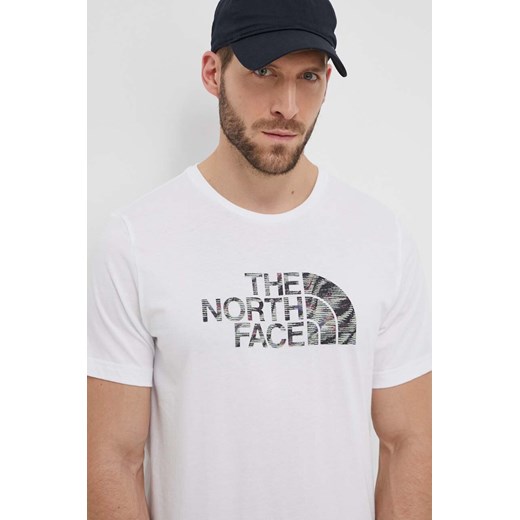 The North Face t-shirt bawełniany męski kolor biały z nadrukiem NF0A87N5YPO1 ze sklepu ANSWEAR.com w kategorii T-shirty męskie - zdjęcie 170314201