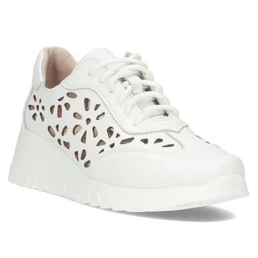 Skórzane sneakersy damskie Filippo DP4690/23 WH białe ze sklepu ButyButy.pl w kategorii Buty sportowe damskie - zdjęcie 170316351