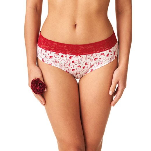 Biało - czerwone figi midi bikini 2 sztuki - S ze sklepu PH KEY Sp. z o.o.  w kategorii Majtki damskie - zdjęcie 170316573