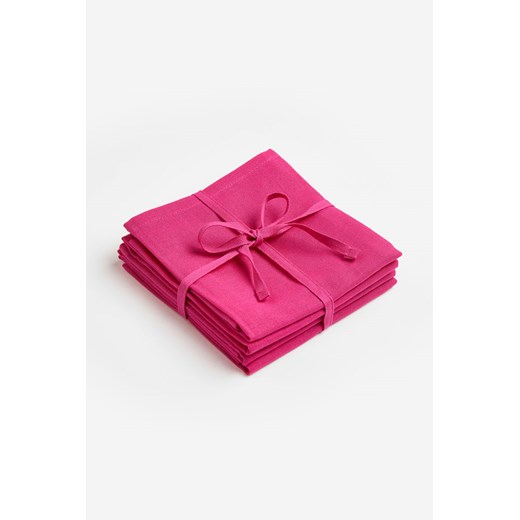 H & M - Bawełniana serwetka 4-pak - Różowy H & M 40x40 H&M