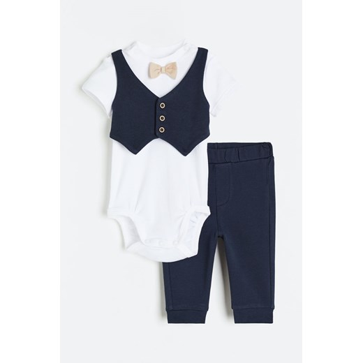 H & M - Bawełniany komplet 2-częściowy - Biały ze sklepu H&M w kategorii Odzież dla niemowląt - zdjęcie 170318330