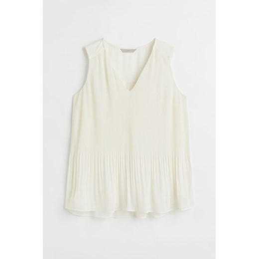 H & M - Plisowany top szyfonowy - Biały ze sklepu H&M w kategorii Bluzki damskie - zdjęcie 170318372