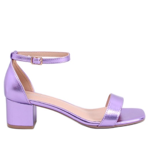 Sandałki na obcasie Bronx Purple fioletowe ze sklepu ButyModne.pl w kategorii Sandały damskie - zdjęcie 170319152