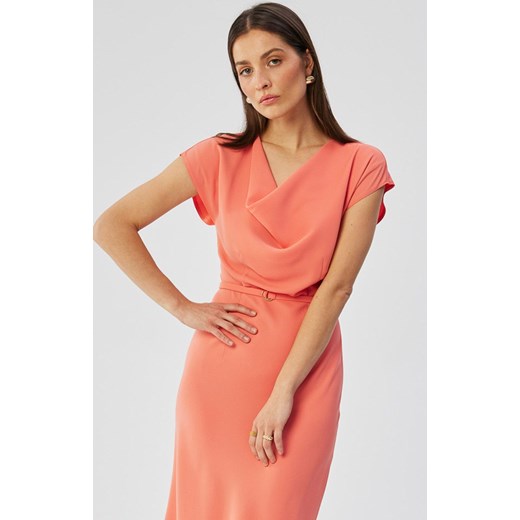 Sukienka asymetryczna z dekoltem typu woda pomarańczowa S362, Kolor Stylove M Primodo
