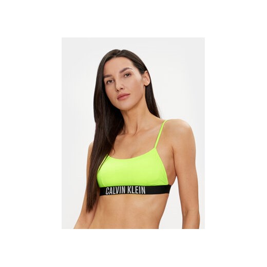 Calvin Klein Swimwear Góra od bikini KW0KW02507 Zielony ze sklepu MODIVO w kategorii Stroje kąpielowe - zdjęcie 170322954
