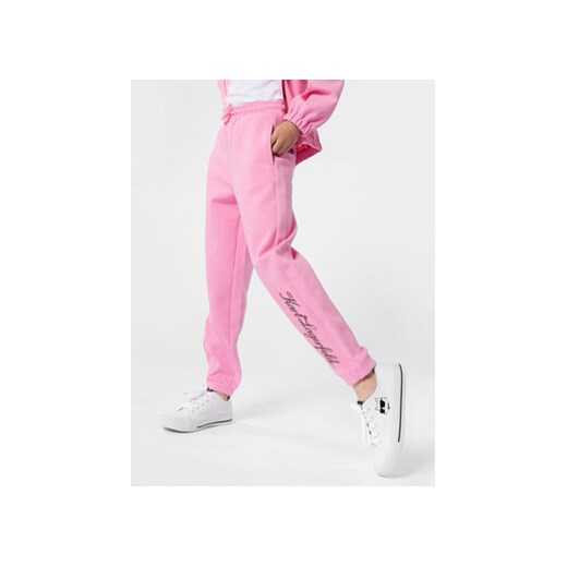 Karl Lagerfeld Kids Spodnie dresowe Z30069 D Różowy Regular Fit ze sklepu MODIVO w kategorii Spodnie dziewczęce - zdjęcie 170322994