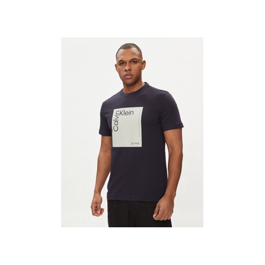 Calvin Klein T-Shirt Square Logo K10K112503 Granatowy Regular Fit Calvin Klein XXL MODIVO