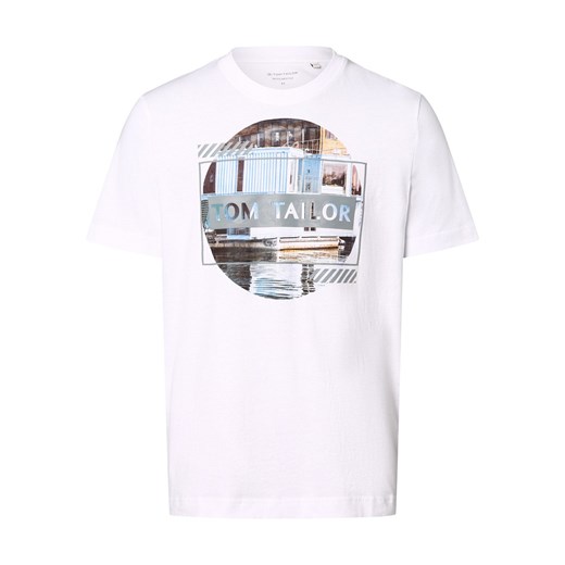 Tom Tailor Koszulka męska Mężczyźni Bawełna biały nadruk ze sklepu vangraaf w kategorii T-shirty męskie - zdjęcie 170324053