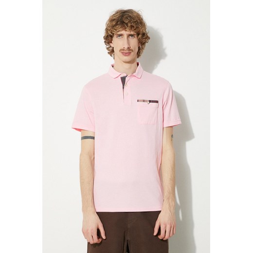 Barbour polo bawełniane Corpatch Polo kolor różowy gładki MML1071 ze sklepu PRM w kategorii T-shirty męskie - zdjęcie 170329730