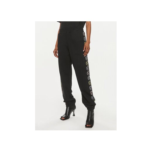 KARL LAGERFELD Spodnie dresowe 241W1052 Czarny Regular Fit ze sklepu MODIVO w kategorii Spodnie damskie - zdjęcie 170330263