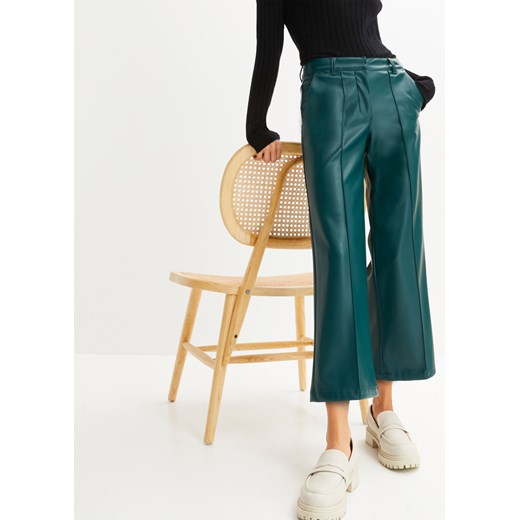 Spodnie culotte ze sztucznej skóry 44 bonprix