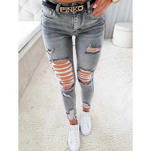 Spodnie damskie Jeans Verona Szare, rozmiar XS ze sklepu Iwette Fashion w kategorii Spodnie damskie - zdjęcie 170334411