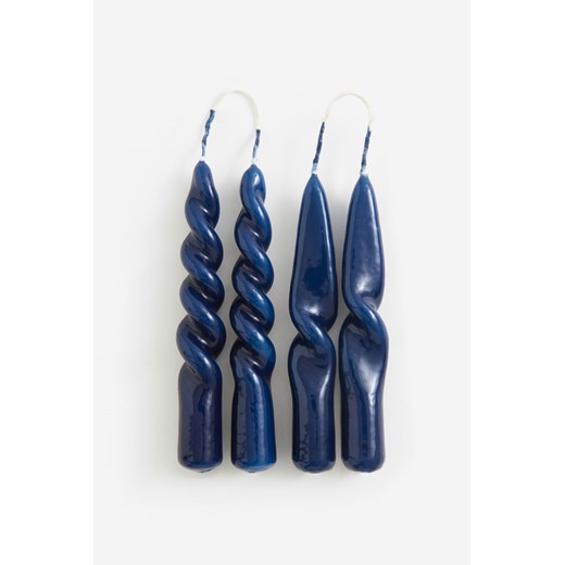 H & M - Spiralna świeczka miniaturowa 4-pak - Niebieski ze sklepu H&M w kategorii Świece i dyfuzory - zdjęcie 170335204