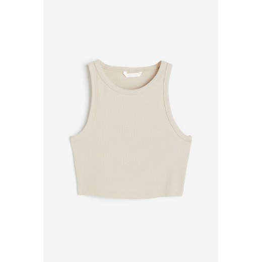 H & M - Krótki top bez rękawów - Brązowy ze sklepu H&M w kategorii Bluzki damskie - zdjęcie 170335213