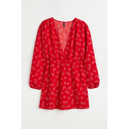 H & M - H & M+ Krepowana sukienka - Czerwony ze sklepu H&M w kategorii Sukienki - zdjęcie 170335252