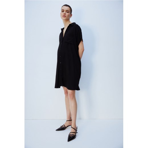 H & M - MAMA Szmizjerka z wiązanym paskiem - Czarny ze sklepu H&M w kategorii Sukienki ciążowe - zdjęcie 170335284