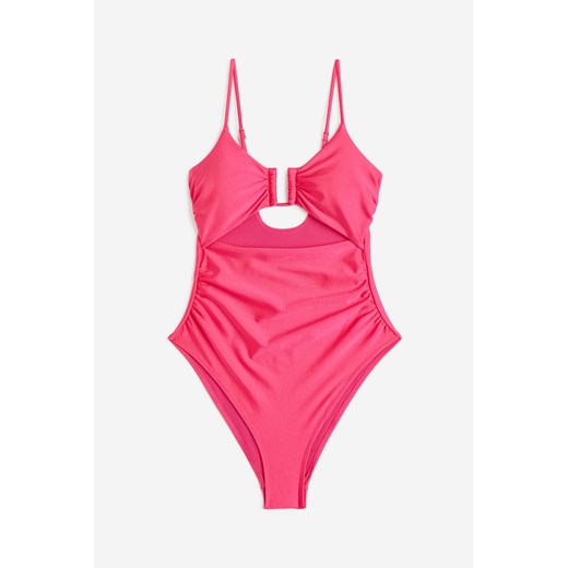 H & M - Kostium kąpielowy High leg z wycięciem - Różowy ze sklepu H&M w kategorii Stroje kąpielowe - zdjęcie 170335493