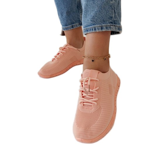 Różowe materiałowe sneakersy Erminio ze sklepu ButyModne.pl w kategorii Buty sportowe damskie - zdjęcie 170335762
