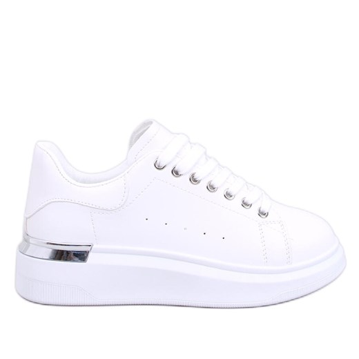 Sneakersy damskie Raclei White białe ze sklepu ButyModne.pl w kategorii Trampki damskie - zdjęcie 170335793