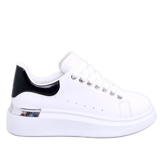Sneakersy damskie Raclei Black białe ze sklepu ButyModne.pl w kategorii Trampki damskie - zdjęcie 170335794