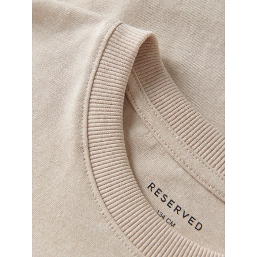 Reserved - Bawełniany t-shirt - beżowy Reserved 140 (9 lat) Reserved