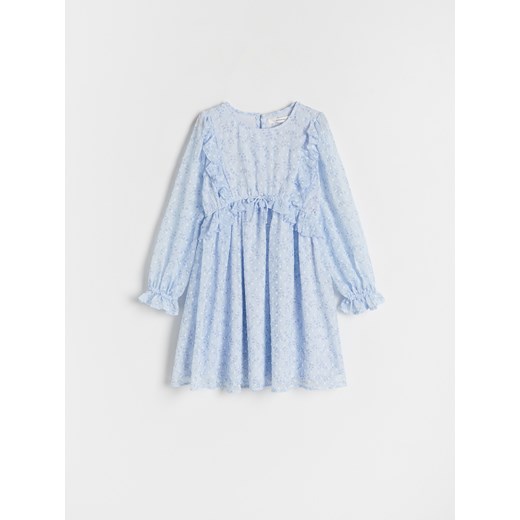 Reserved - Sukienka w kwiaty - jasnoniebieski ze sklepu Reserved w kategorii Sukienki dziewczęce - zdjęcie 170339230