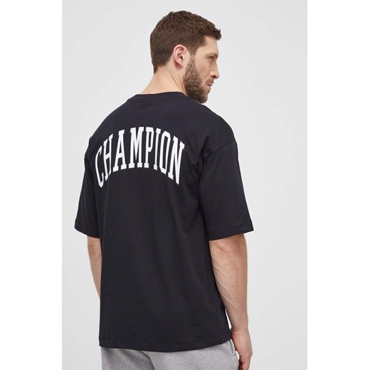Champion t-shirt bawełniany męski kolor czarny z nadrukiem 219855 Champion S ANSWEAR.com