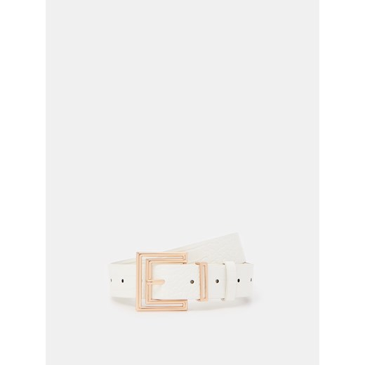 Mohito - Biały pasek z kwadratową klamrą - biały ze sklepu Mohito w kategorii Paski damskie - zdjęcie 170340813