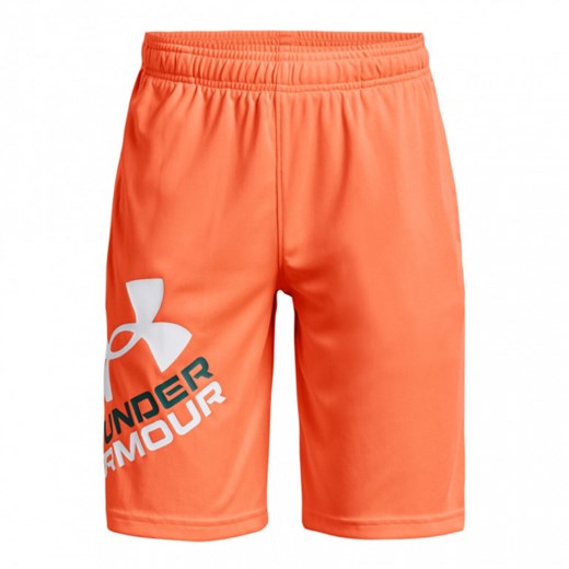 Chłopięce spodenki treningowe UNDER ARMOUR Prototype 2.0 Logo Shorts - pomarańczowe ze sklepu Sportstylestory.com w kategorii Spodenki męskie - zdjęcie 170342300