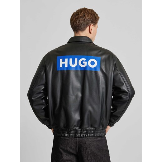 NOWOŚĆ w P&C: Kurtka skórzana z nadrukiem z logo model ‘Boldu’ Hugo Blue XXL Peek&Cloppenburg