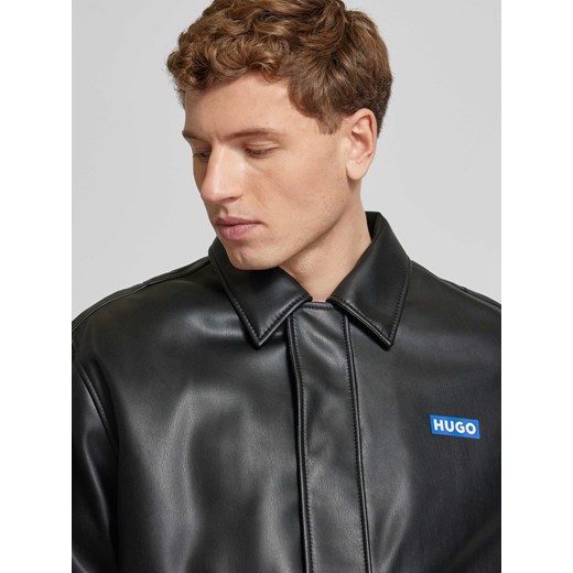 NOWOŚĆ w P&C: Kurtka skórzana z nadrukiem z logo model ‘Boldu’ Hugo Blue XXL Peek&Cloppenburg
