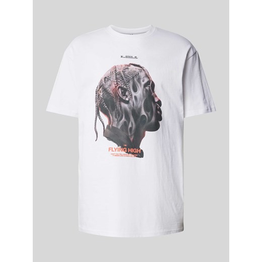 T-shirt z nadrukiem z motywem i napisem model ‘FLYING HIGH’ ze sklepu Peek&Cloppenburg  w kategorii T-shirty męskie - zdjęcie 170342451