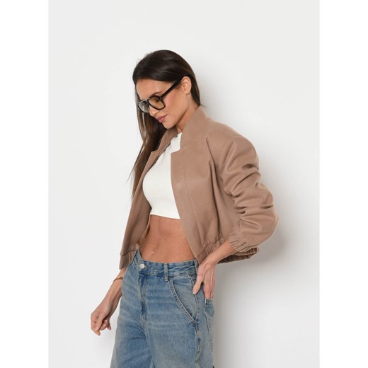 FORSETI Kurtka Bomberka z flauszu karmelowy beż  , Rozmiar: L ze sklepu forseti.net.pl w kategorii Kurtki damskie - zdjęcie 170343383