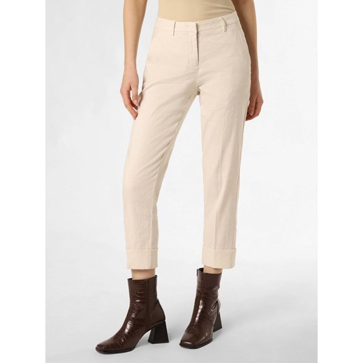 Cambio Spodnie z dodatkiem lnu Kobiety Bawełna piaskowy jednolity ze sklepu vangraaf w kategorii Spodnie damskie - zdjęcie 170343921