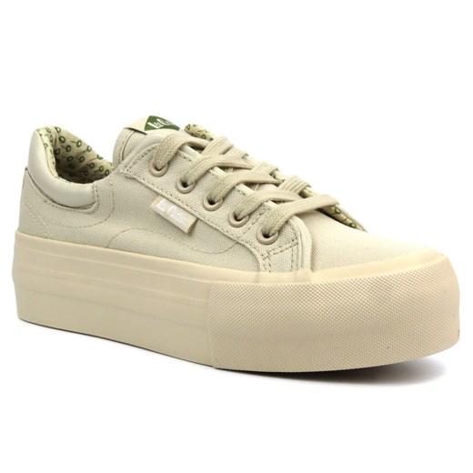Trampki damskie na platformie - Lee Cooper LCW-24-31-2181, beżowe Lee Cooper 38 ulubioneobuwie