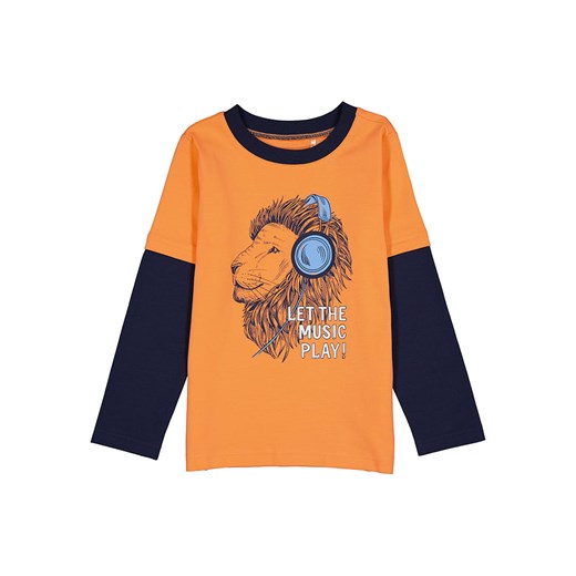 T-shirt chłopięce pomarańczowa Lamino bawełniany z długim rękawem 