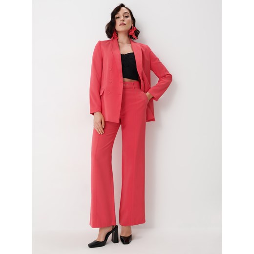 Mohito - Spodnie z prostą nogawką - mocny różowy Mohito 40 wyprzedaż Mohito