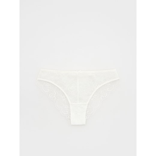 Reserved - Koronkowe majtki bikini - złamana biel Reserved XL Reserved