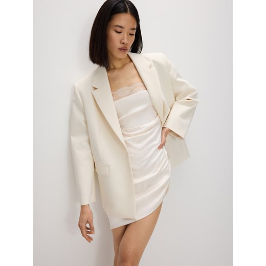 Reserved - Bieliźniana sukienka z wiskozy - złamana biel ze sklepu Reserved w kategorii Sukienki - zdjęcie 170382812