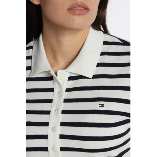 Bluzka damska Tommy Hilfiger z elastanu z kołnierzykiem