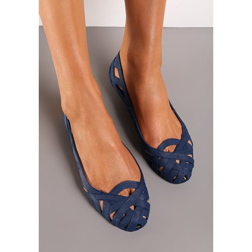 Granatowe balerinki Born2be płaskie casualowe 