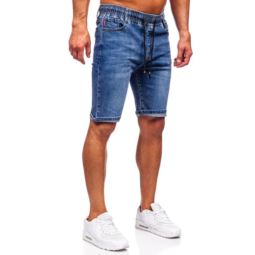 Granatowe krótkie spodenki jeansowe męskie Denley 9315 31/M Denley wyprzedaż